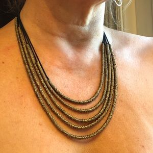Brass Bead Waterfall Necklace, artisan-made, Kenyan, FairTrade (SOKO)